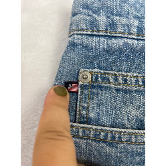 VTG Polo Jeans Co Ralph Lauren Saturday Short Light Wash Denim sz 14 Americanaf - Picture 4 of 9